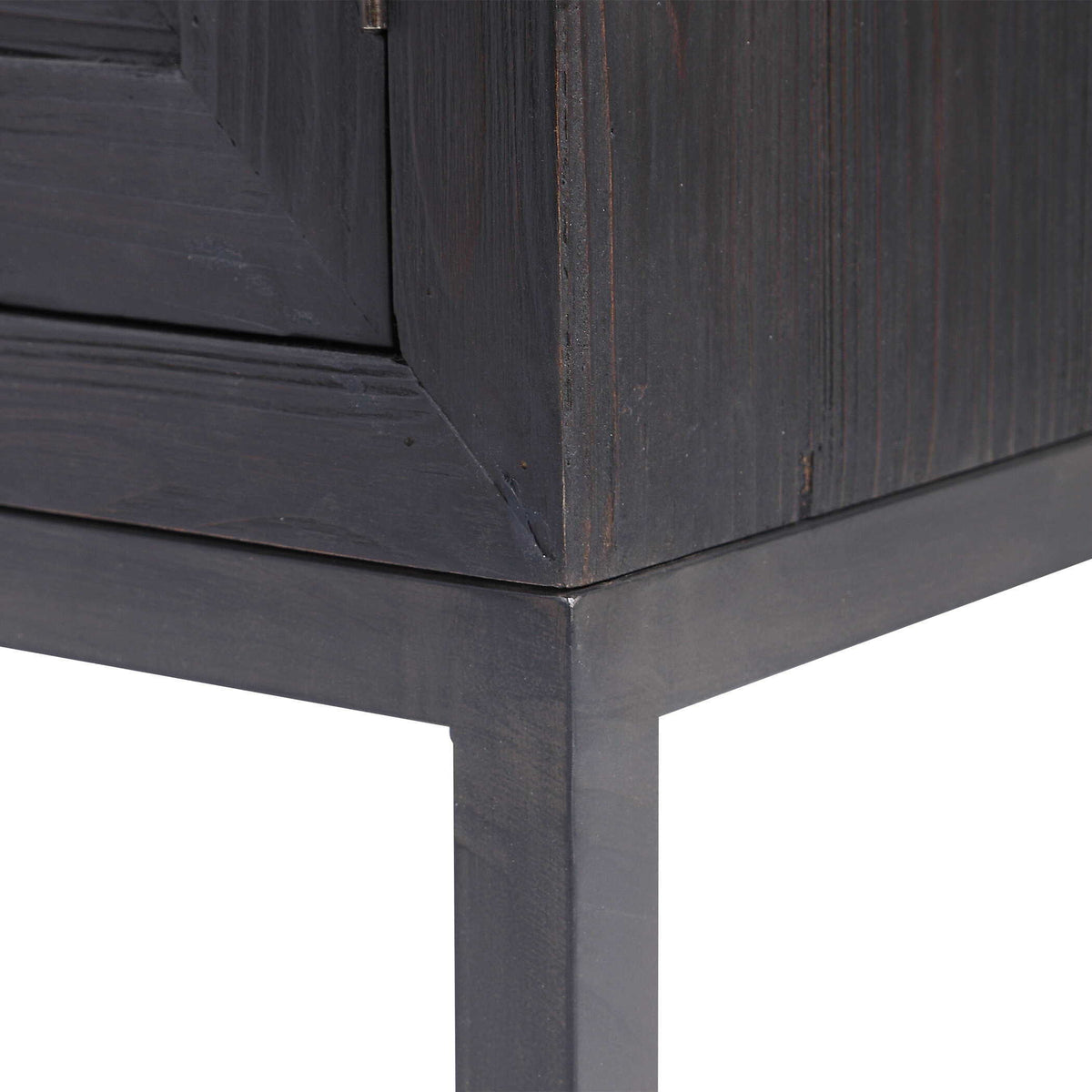 Aiken 2 Door Cabinet Dark Walnut - Black / Light Brown by Uttermost - View 8
