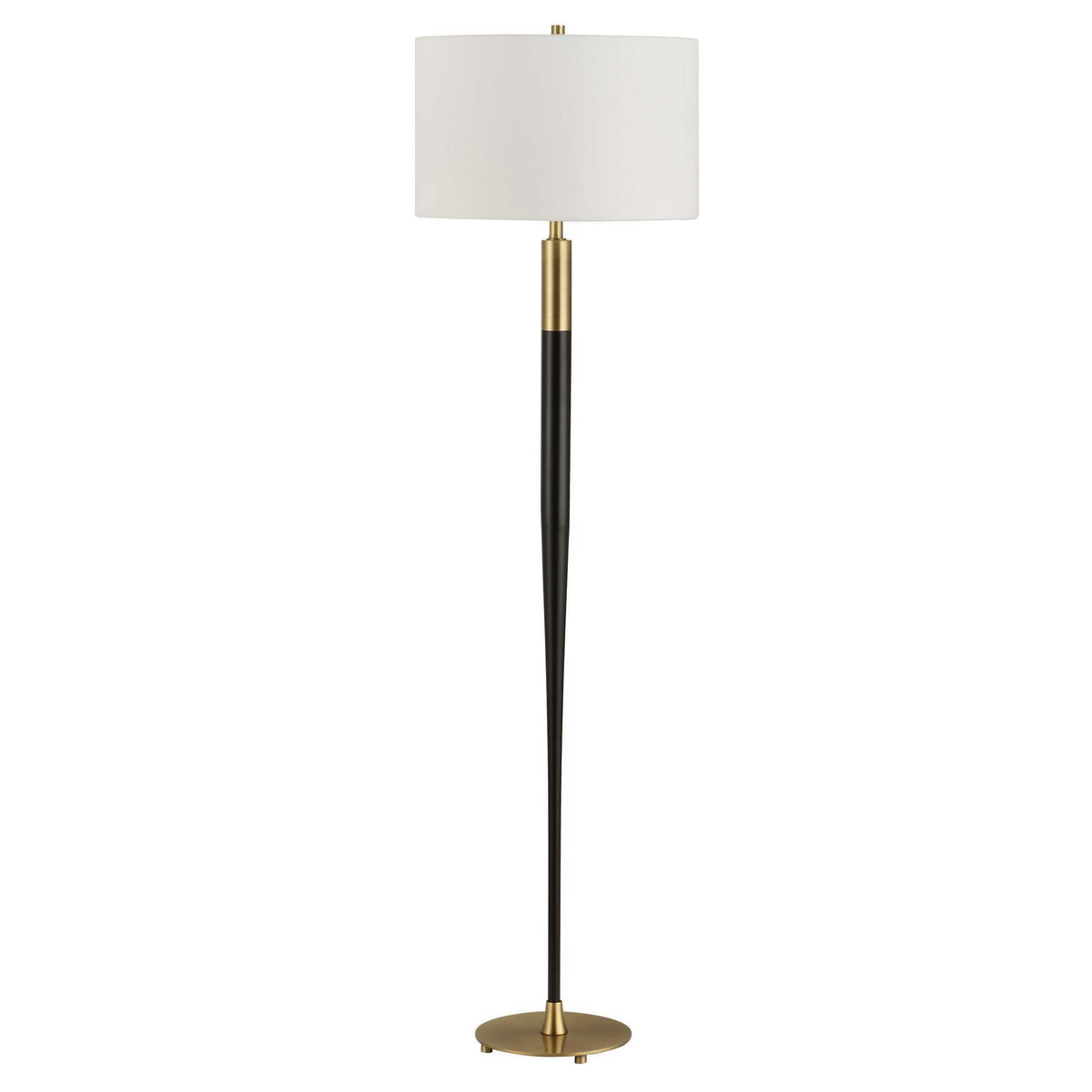 Stowe Floor Lamp Satin Black - Black / White by Uttermost - View 3