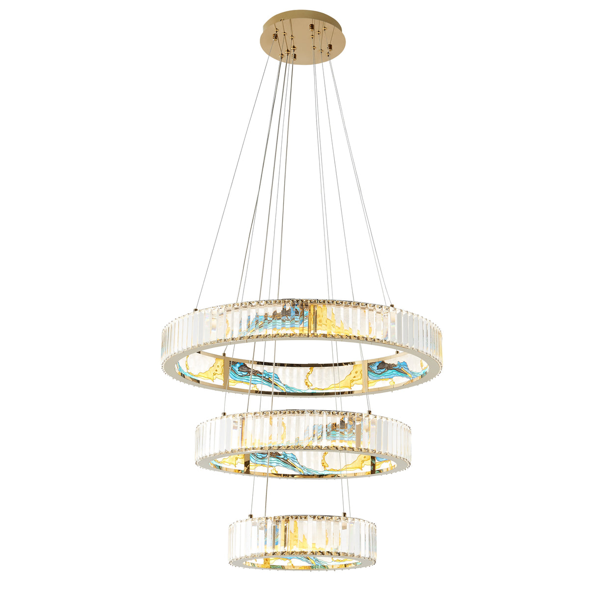 Boeseman's Colorful Chandelier // 3 Tiers, Round  | Finesse - Home Elegance USA