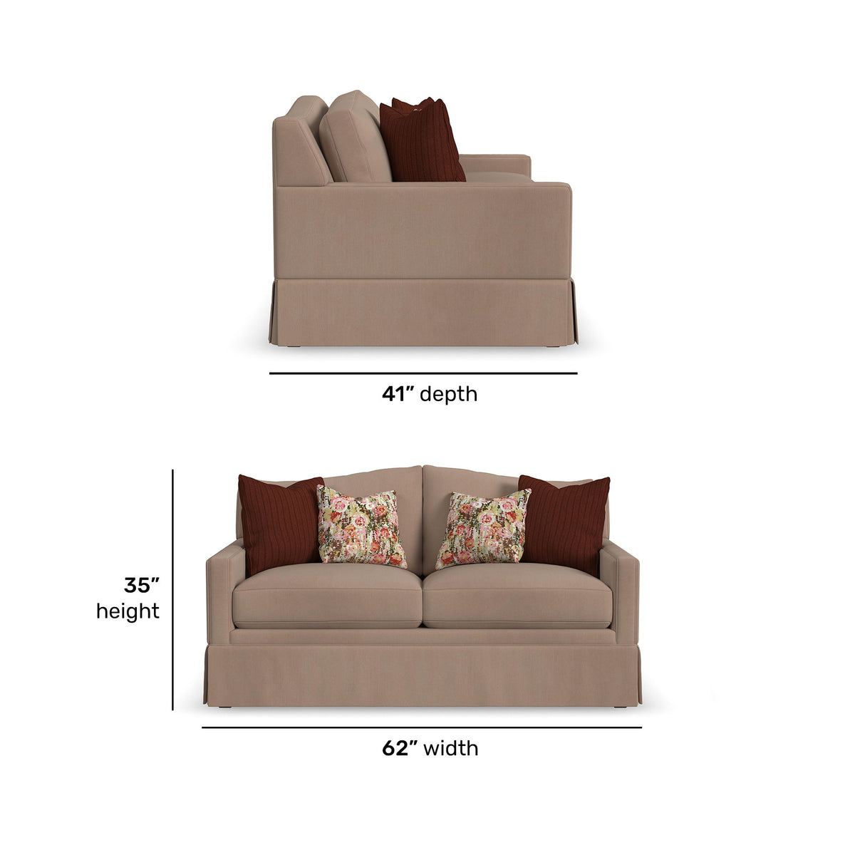 Lottie Loveseat With Skirt Trim | Flexsteel