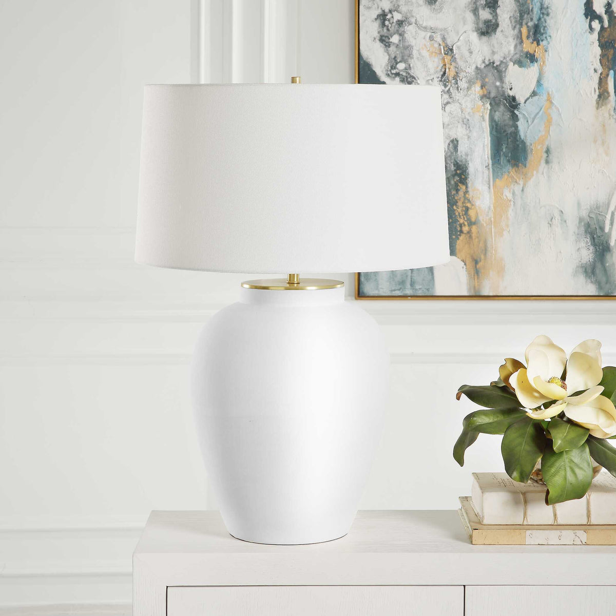 Adelaide Table Lamp - White by Uttermost - View 3
