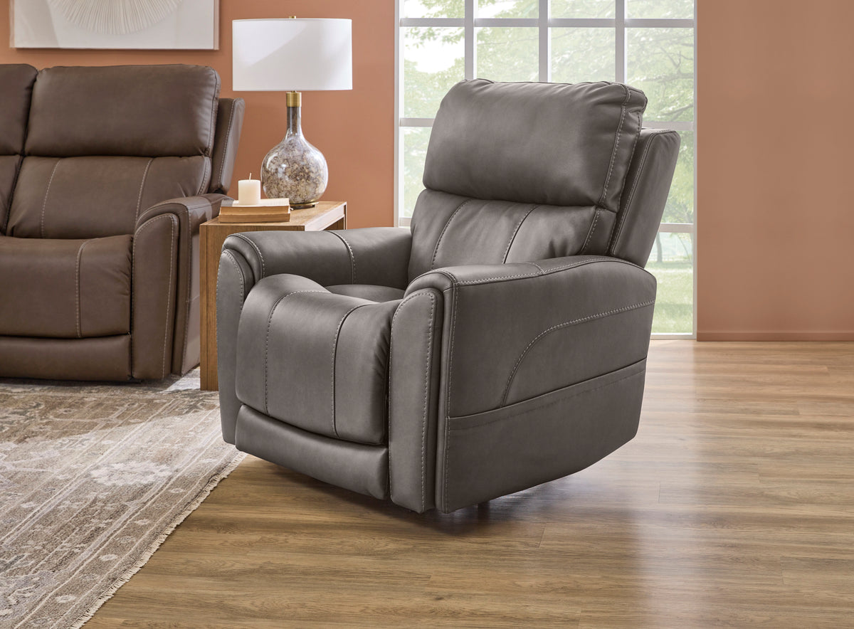 Carter Power Lift Recliner With Power Headrest, Lumbar, Heat & Massage - Smoke | Flexsteel