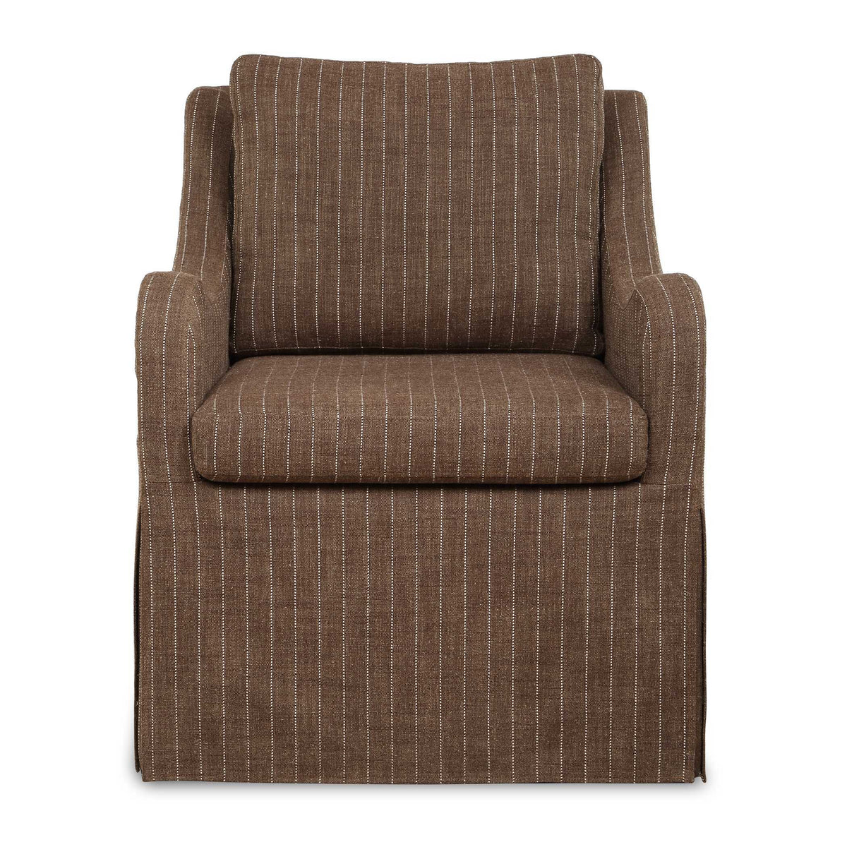 Luisa Pinstripe Swivel Chair - Dark Brown by Uttermost - View 1