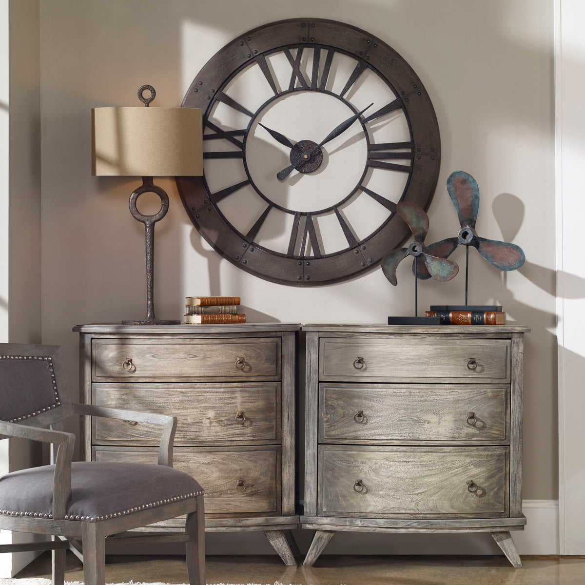 Ronan Wall Clock - Dark Brown by Uttermost - View 4