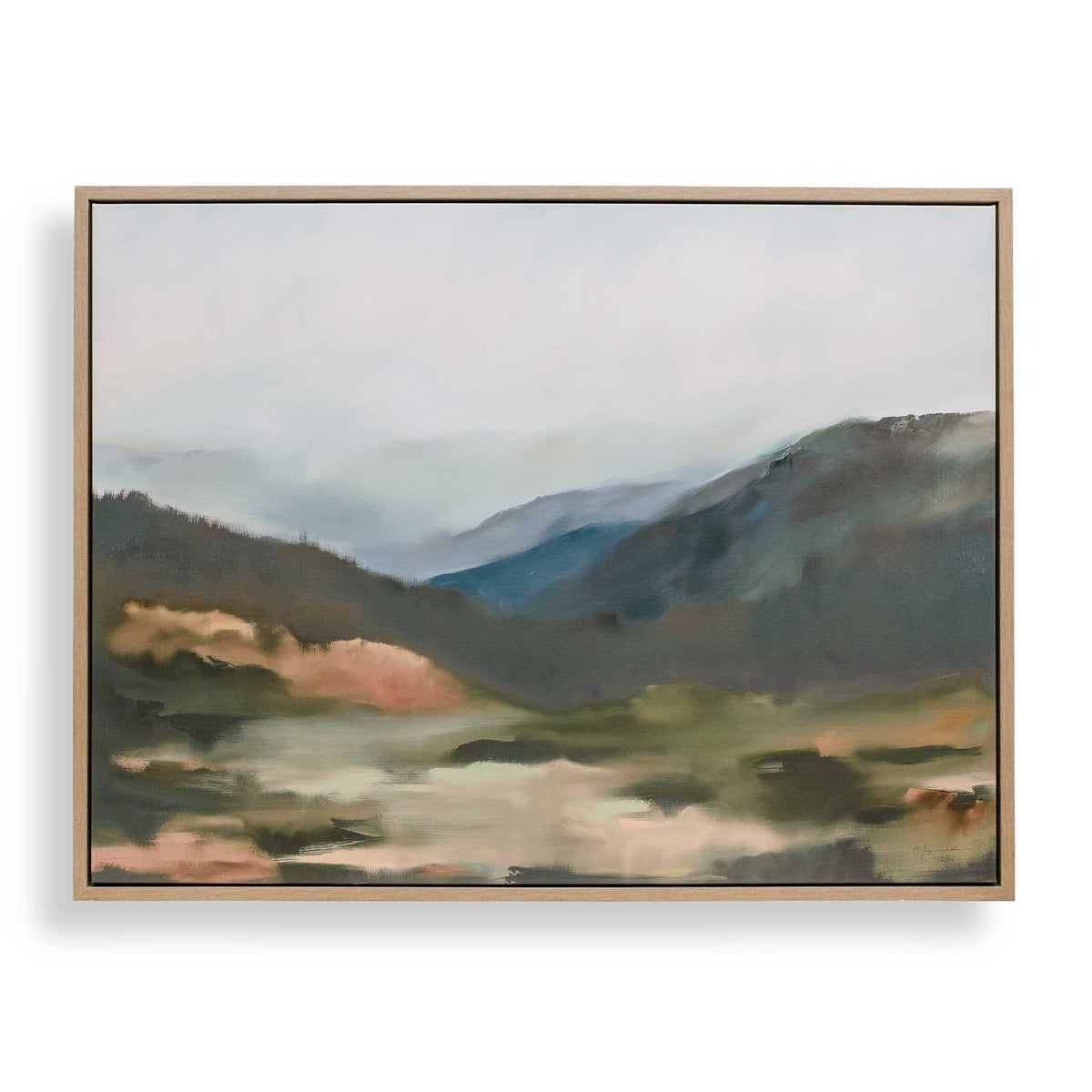 Fading Memory Landscape Art Blue / Brown / Gray / Green - Blue / Green by Uttermost - View 1