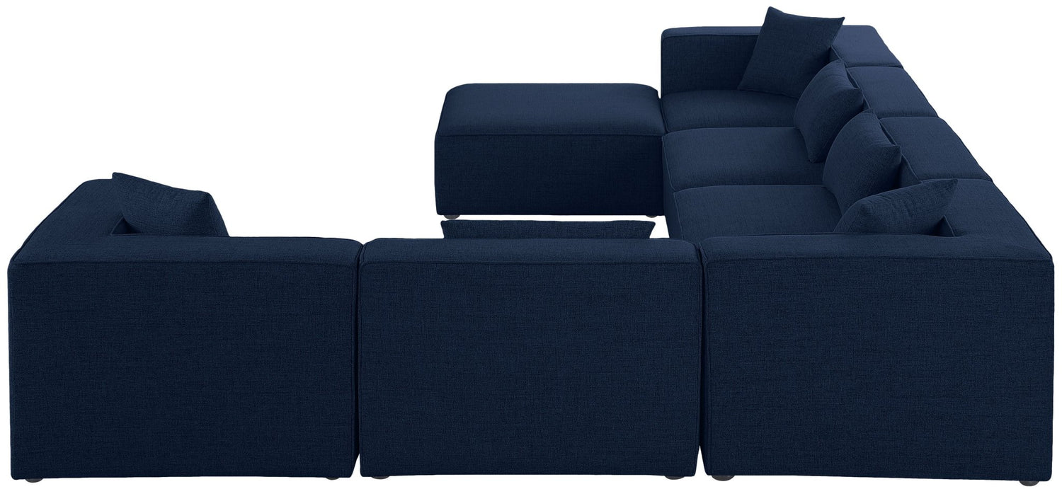 Cube - Modular Sectional 7 Piece - Navy - Fabric | Home Elegance USA