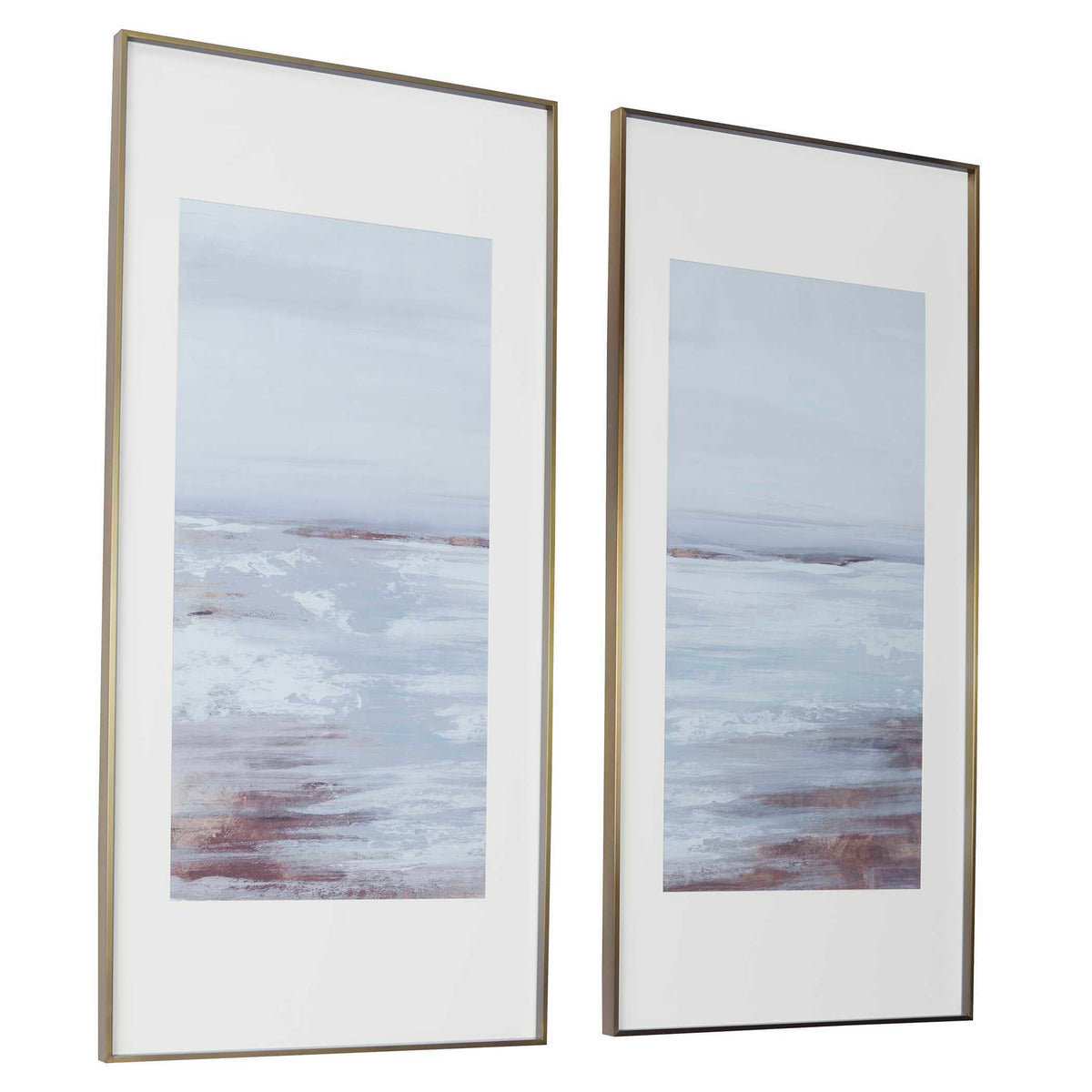 Coastline Framed Prints (Set of 2) - Light Brown / White by Uttermost - View 4