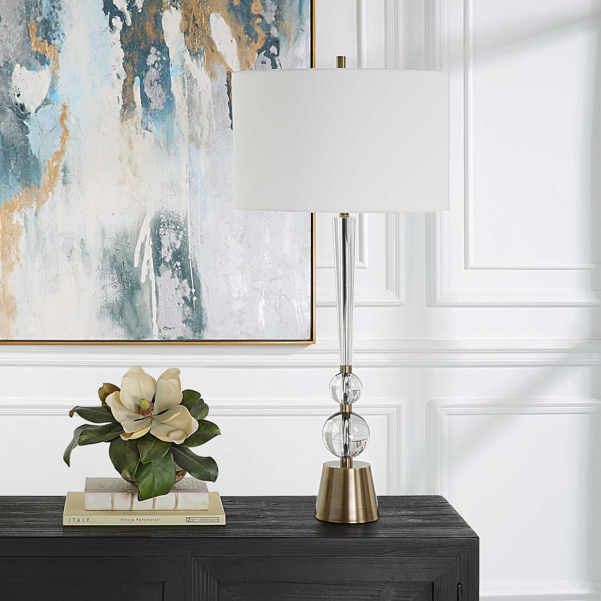 Annily Crystal Table Lamp Brass - Yellow by Uttermost - View 3