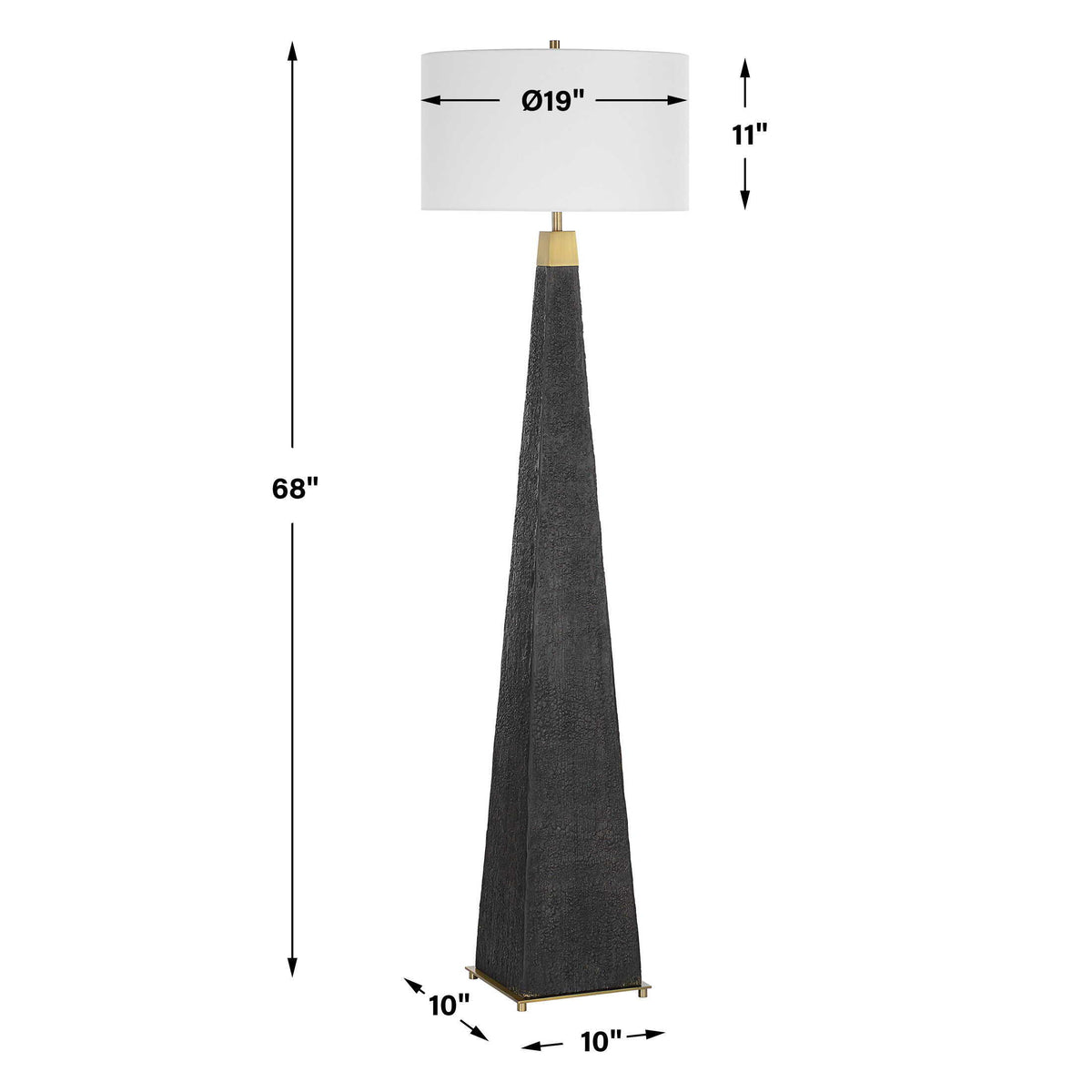 Lathey Tapered Floor Lamp - Black by Uttermost - View 9