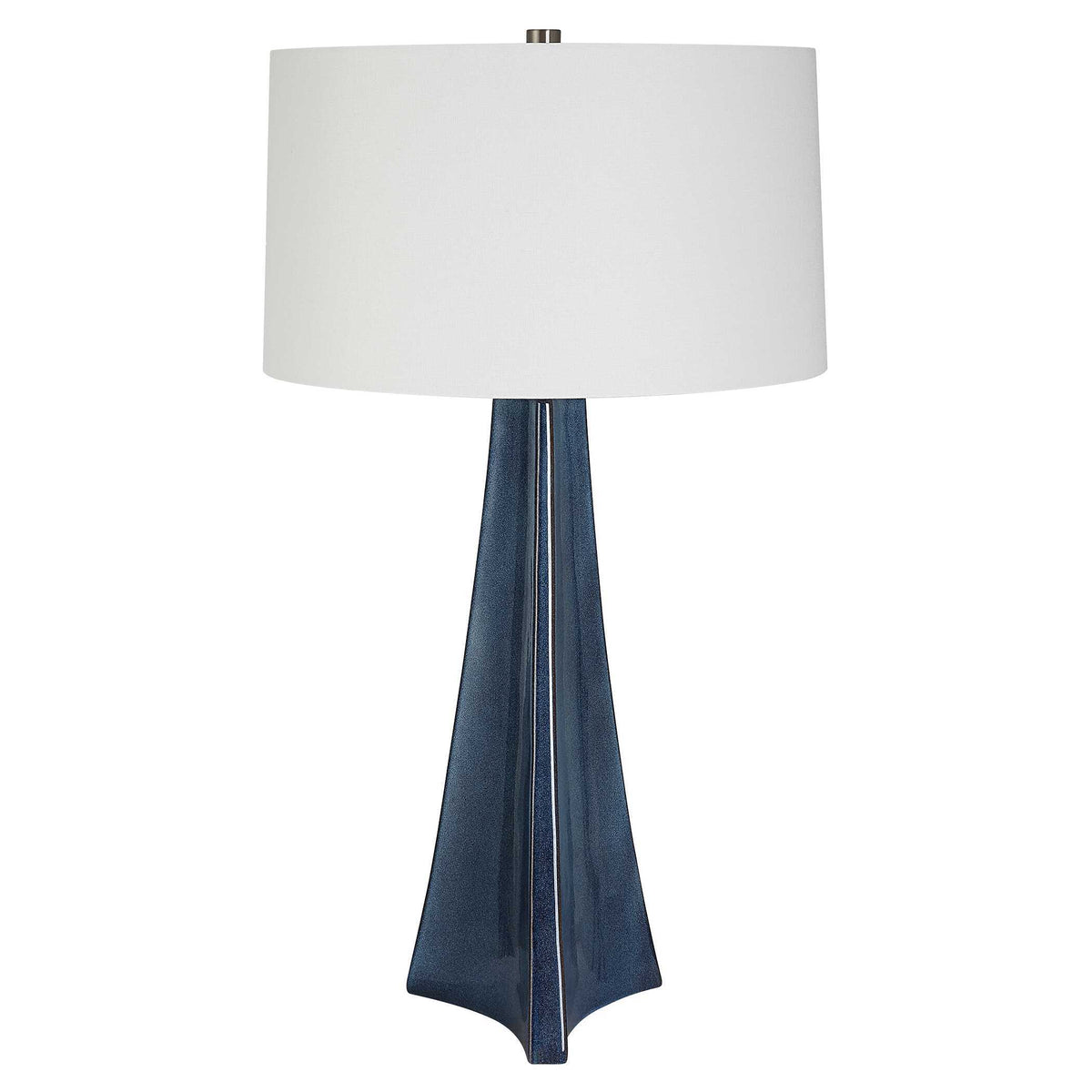 Teramo Scalloped Ceramic Table Lamp - Blue / White by Uttermost - View 4