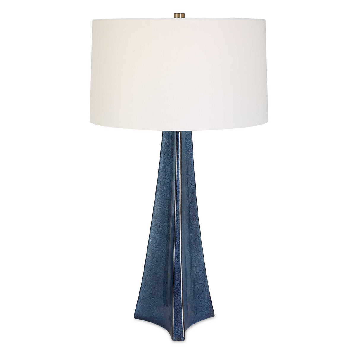 Teramo Scalloped Ceramic Table Lamp - Blue / White by Uttermost - View 1
