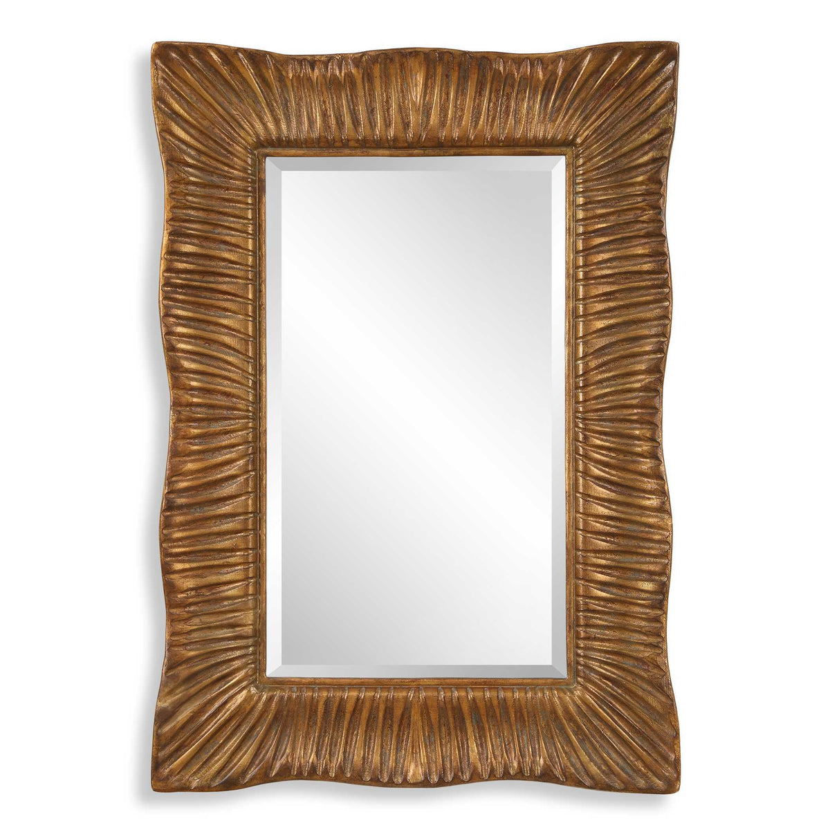 Emerson Scalloped Antique Gold Mirror by Uttermost - View 1