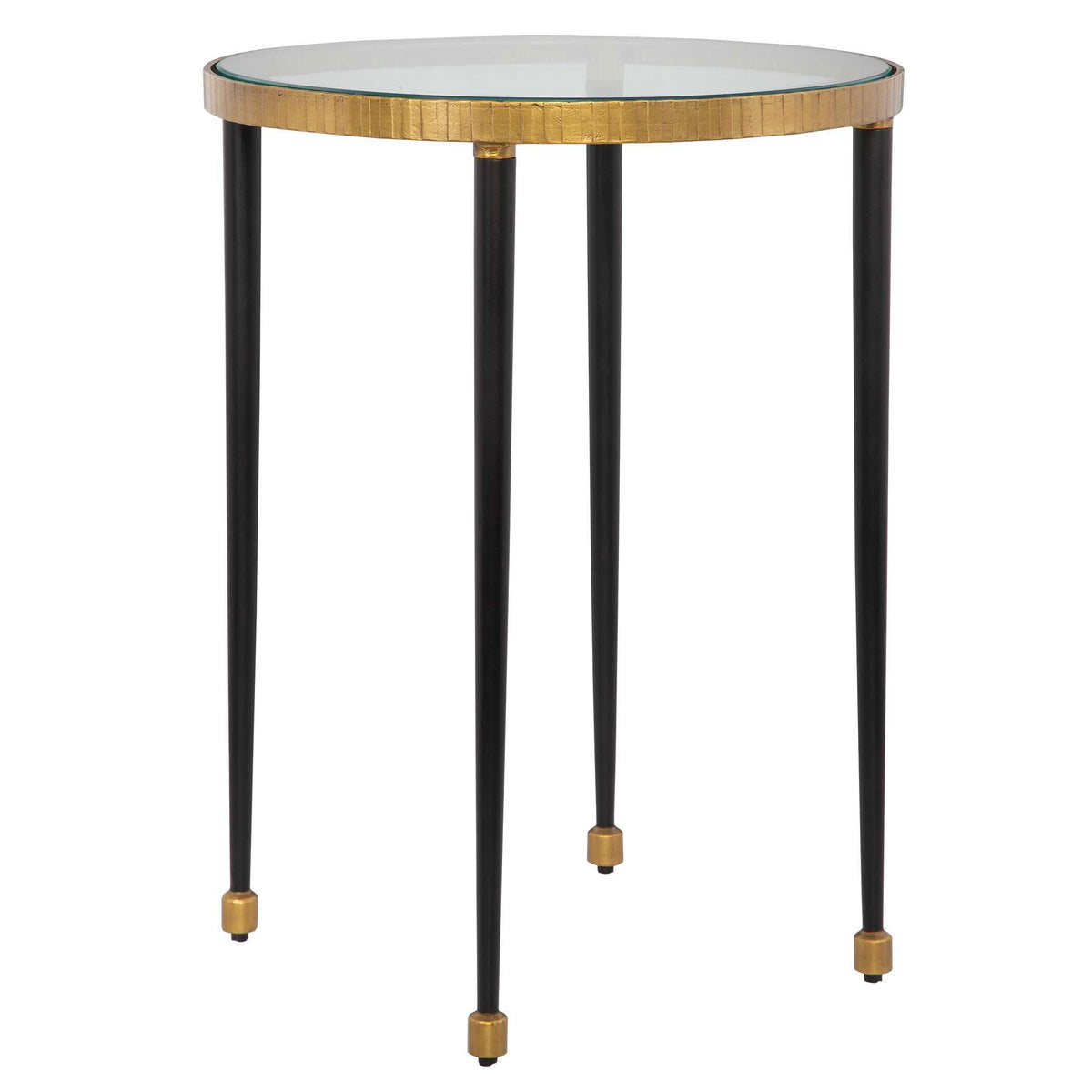 Stiletto Side Table Antique Gold - Gold / Black by Uttermost - View 3