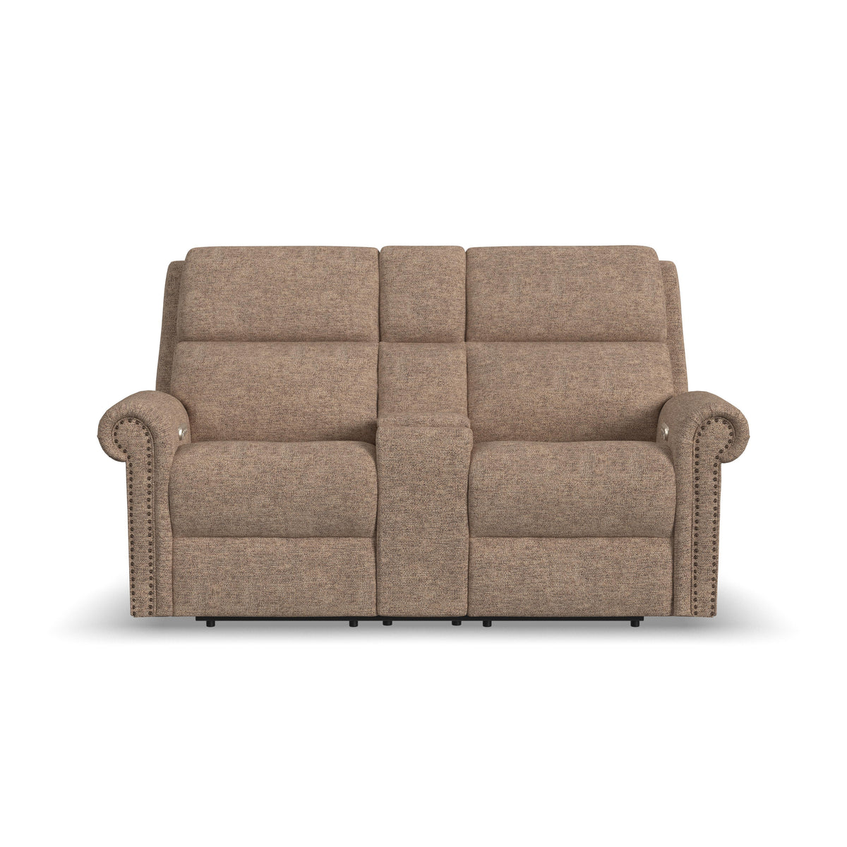 Bernard Power Reclining Loveseat With Console, Power Headrest, & Lumbar | Flexsteel