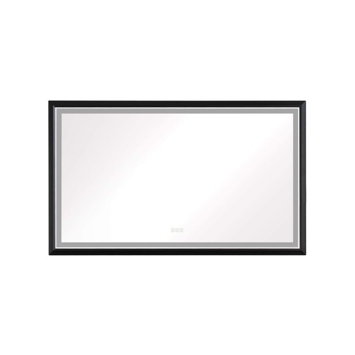 84in. W x 48in. H Oversized Rectangular Black Framed LED Mirror Anti - Fog Dimmable Wall Mount Bathroom Vanity Mirror HD Wall Mirror Kit For Gym And Dance Studio 48X 84Inches With Safety Ba | Home Elegance USA