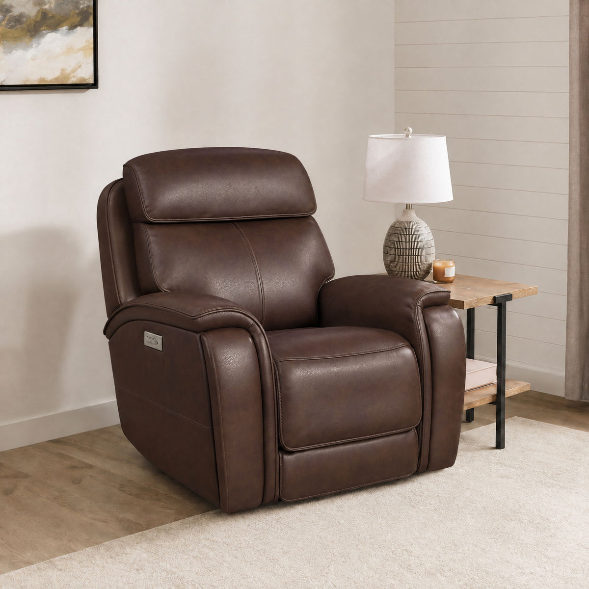 Walker Power Gliding Recliner With Power Headrest & Lumbar - Dark Brown | Flexsteel