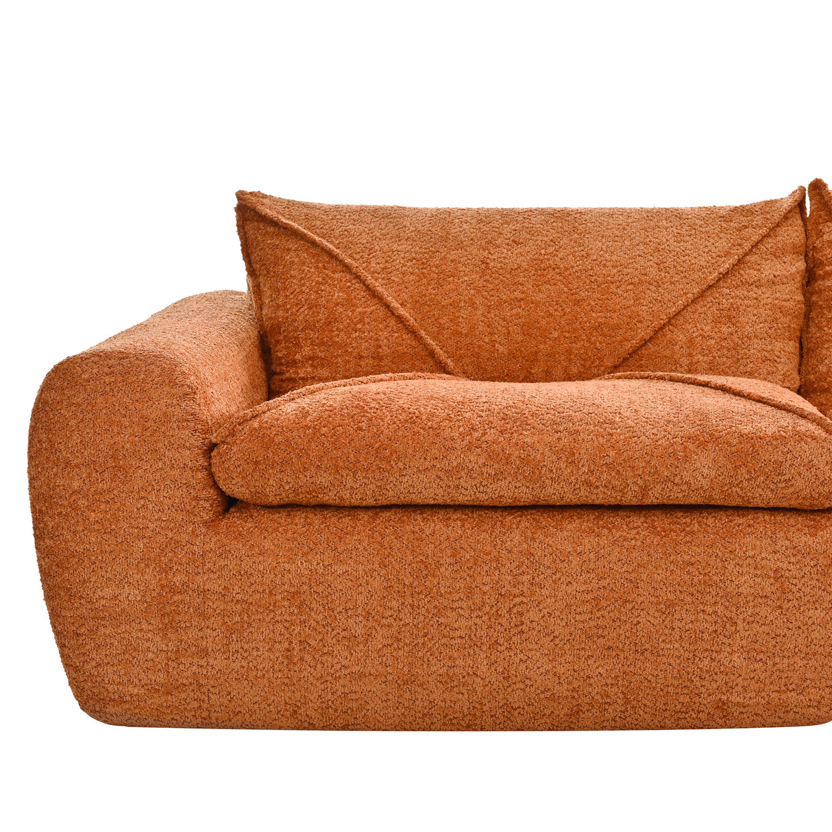 116'' Fully Compressed Sofa with High Density Foam, Integrated Backrest&Seat Cushion, Decorative Edging, Legless Design without Frame, No Assembly Required, Free Combination, Particle Chenille - sold by Home Elegance USA