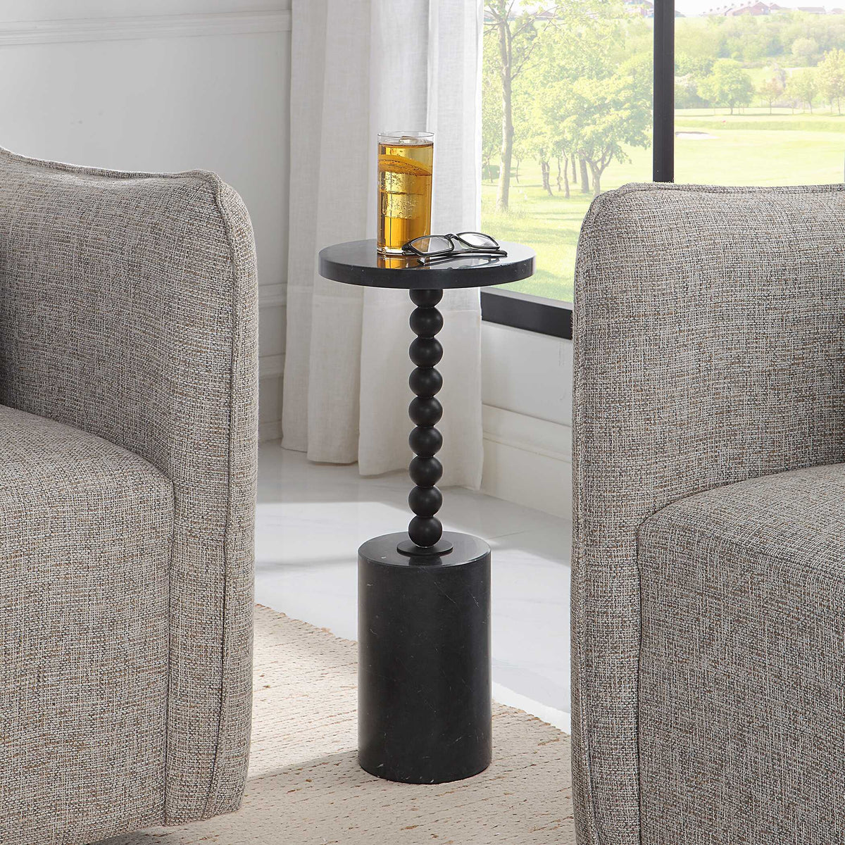 Bead Drink Table - Black by Uttermost - View 2