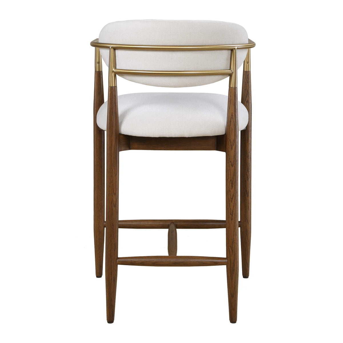 Moxie Counter Stool Walnut / White - Light Brown / White by Uttermost - View 6