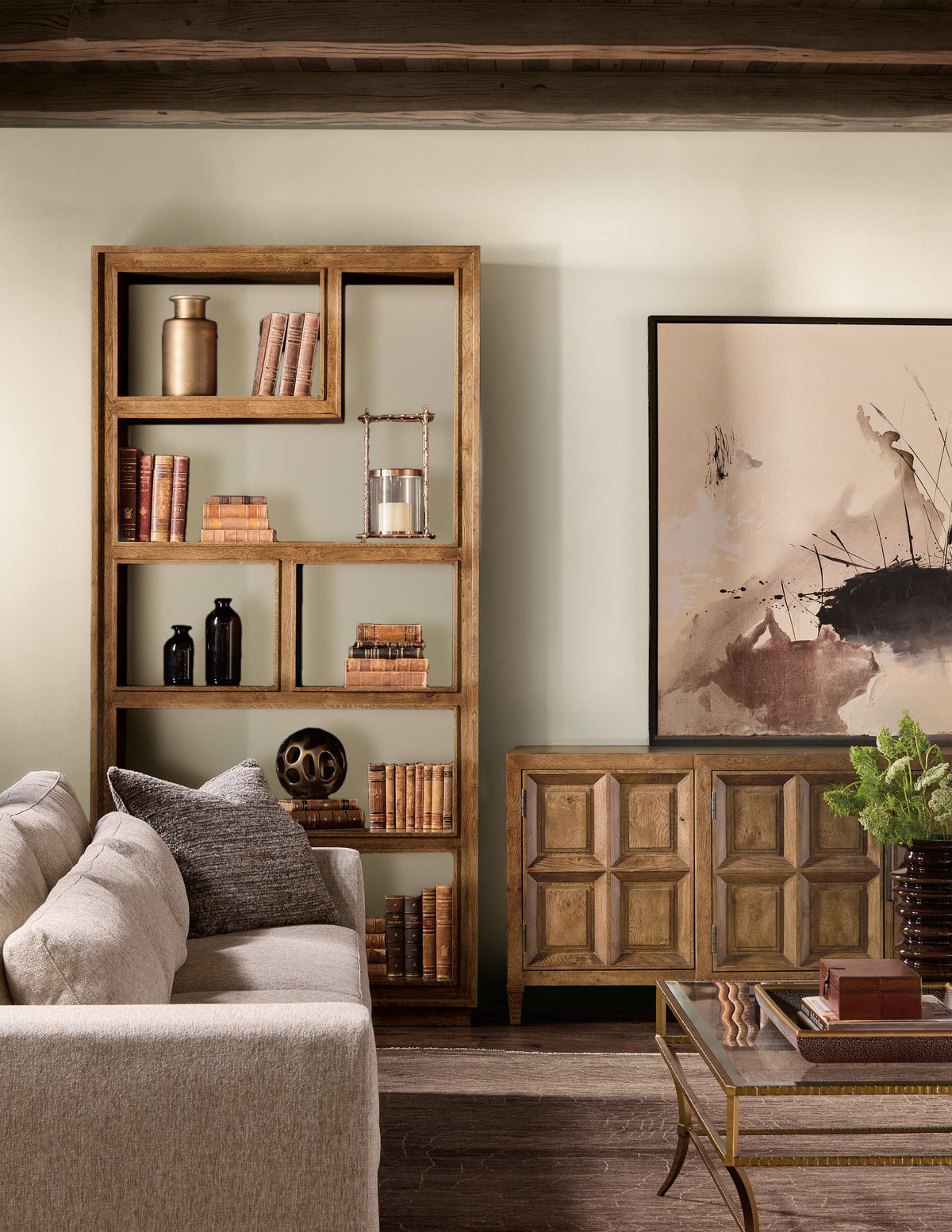 Melange Nikos Etagere - Dark Brown by Hooker Furniture - View 3
