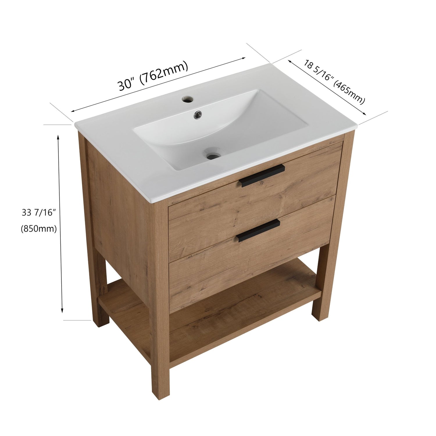 30 Inch Bathroom Vanity Plywood With 2 Drawers | Home Elegance USA