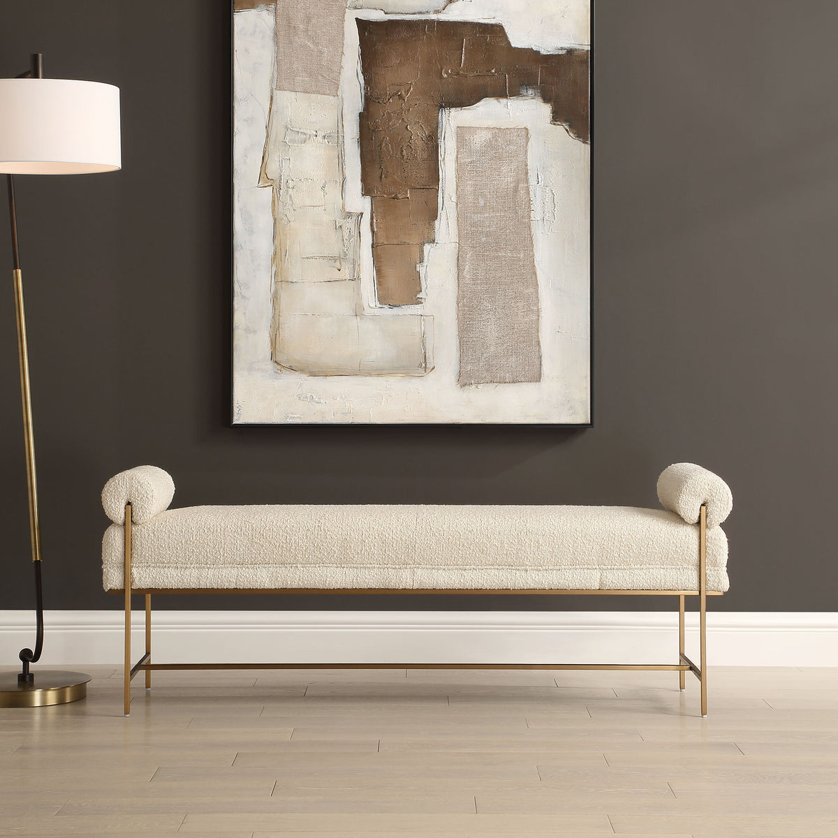 Bolster Bench - White by Uttermost - View 2