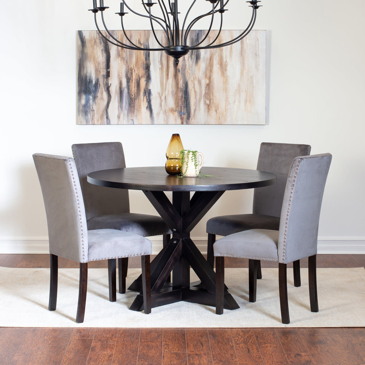 Enbridge 5-piece Dining Set, Cross-Buck Dining Table with 4 Stylish Chairs - sold by Home Elegance USA