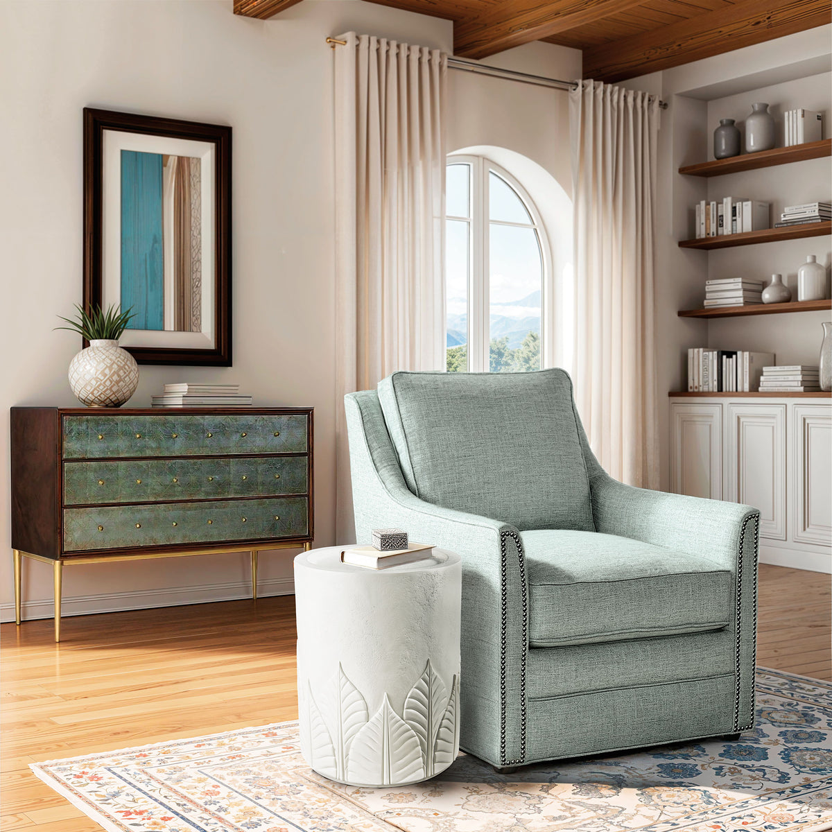 Commerce And Market Amelia Round End Table - White by Hooker Furniture - View 8