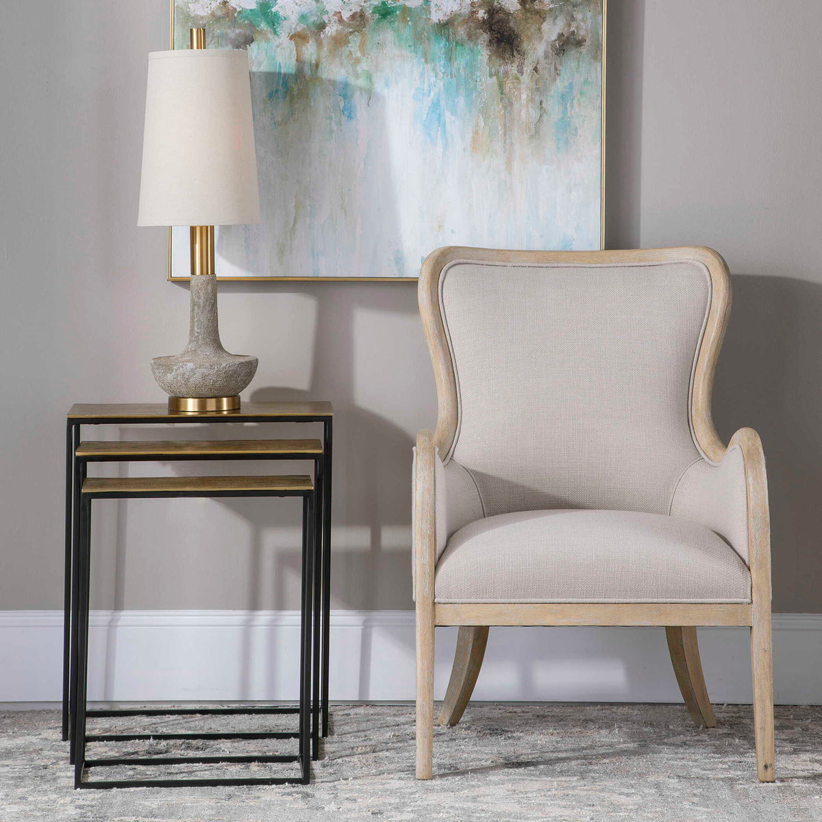 Coreene Nesting Tables (Set of 3) Gold - Bronze / Black by Uttermost - View 2