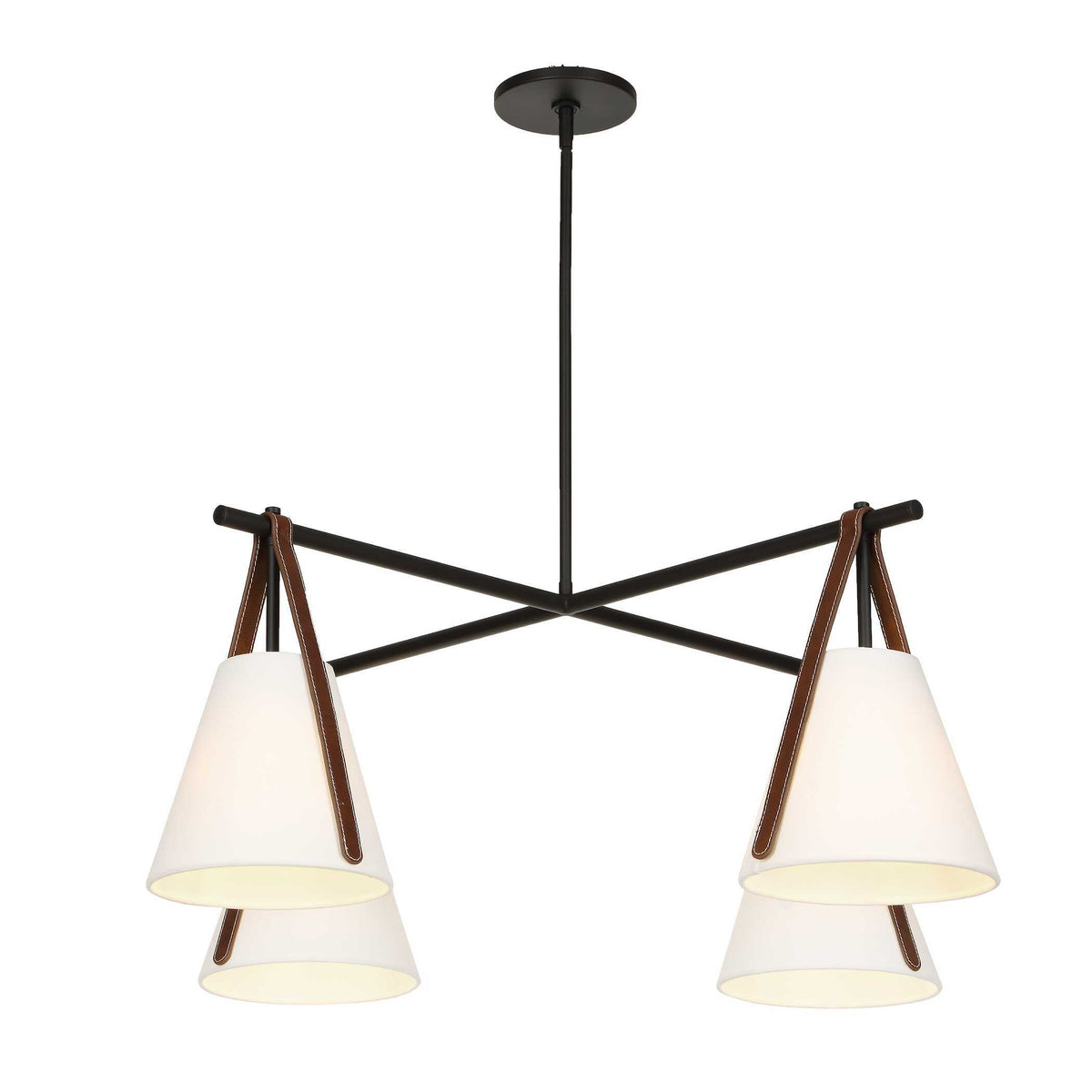 Reins Accent Straps 4 Light Chandelier - Black by Uttermost - View 8