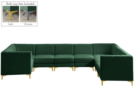 Alina - Modular Sectional 8 Piece - Green - Fabric | Home Elegance USA