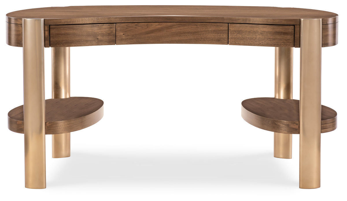 Eleana Writing Desk Medium Wood / Gold - Dark Brown / Gold by Hooker Furniture - View 5