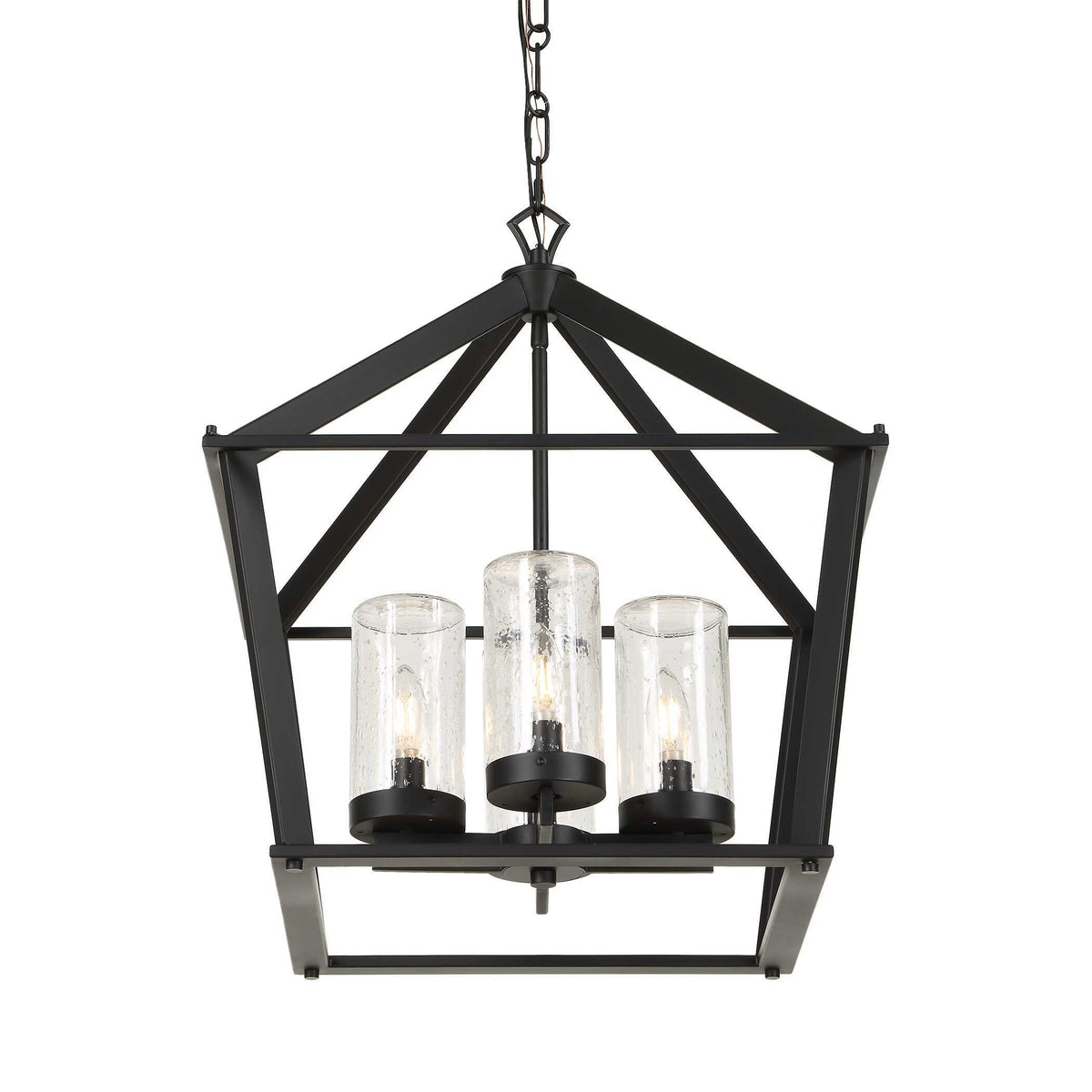 Evanston 4 Light Indoor-Outdoor Pendant - Black by Uttermost - View 3