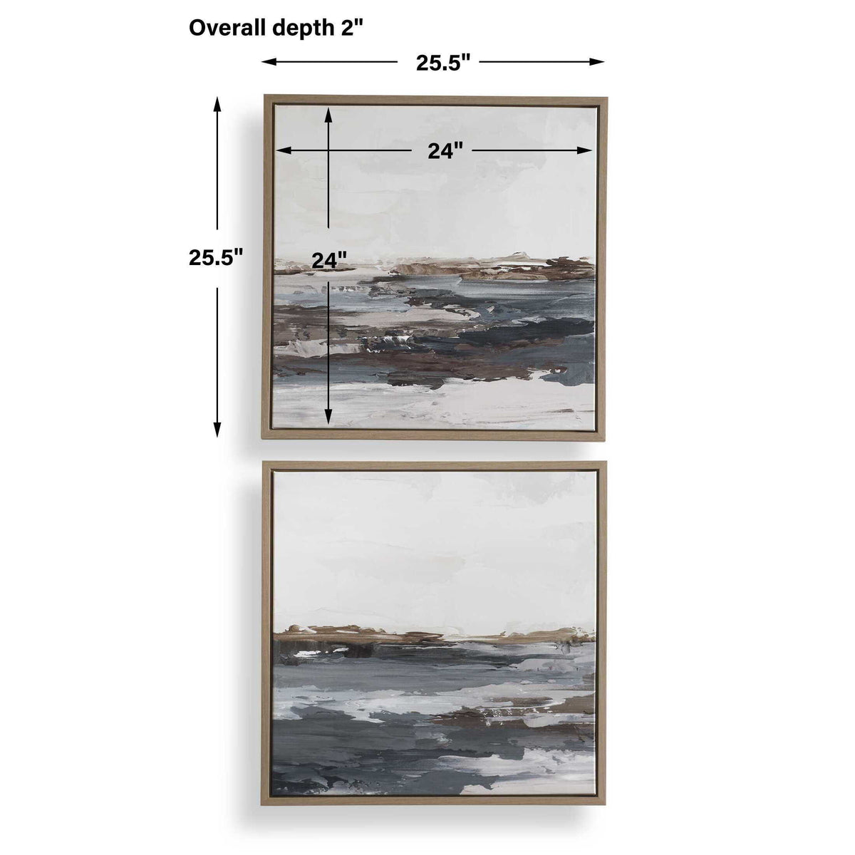 Bring Me In Framed Landscape Painting (Set of 2) Blue / Brown / Pink / Purple / White - Blue / Dark Brown by Uttermost - View 6