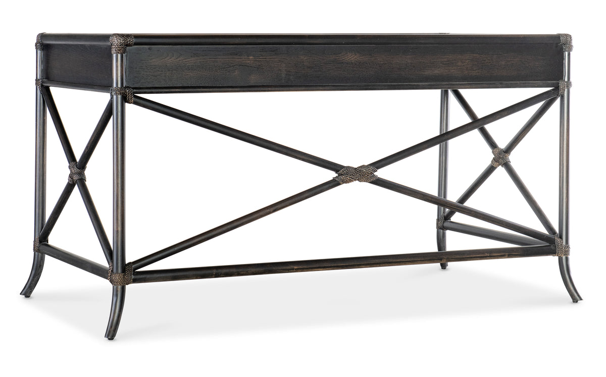 Retreat Pole Rattan Writing Desk - Black / Dark Brown by Hooker Furniture - View 5