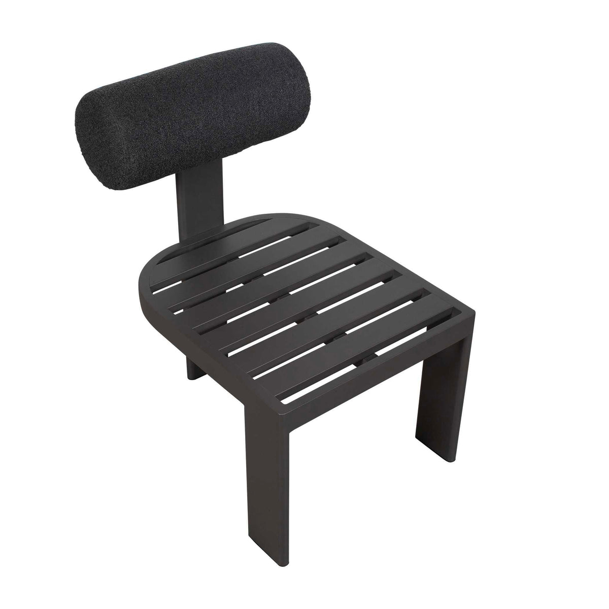 Bolster Back Outdoor Dining Chair Charcoal - Black by Uttermost - View 4