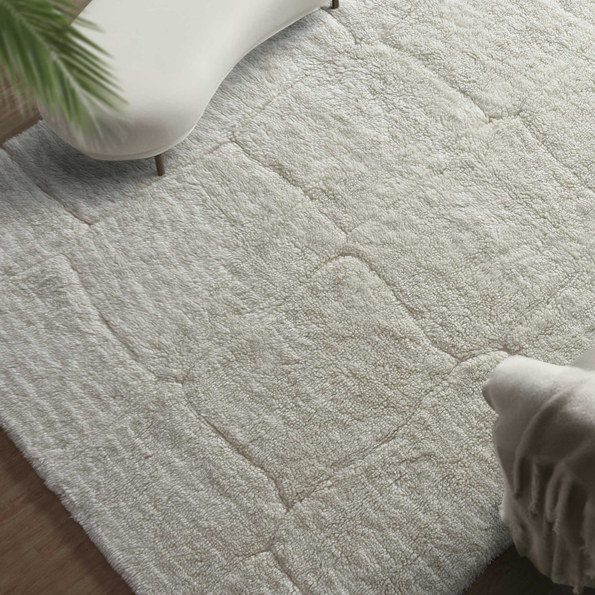 Miramar Cozy Shag 8 X 10 Rug - White by Uttermost - View 2