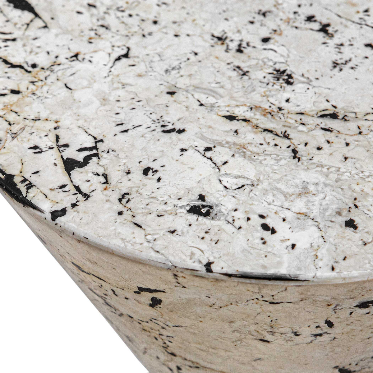 Lenora Stone Drink Table - Black / White by Uttermost - View 6
