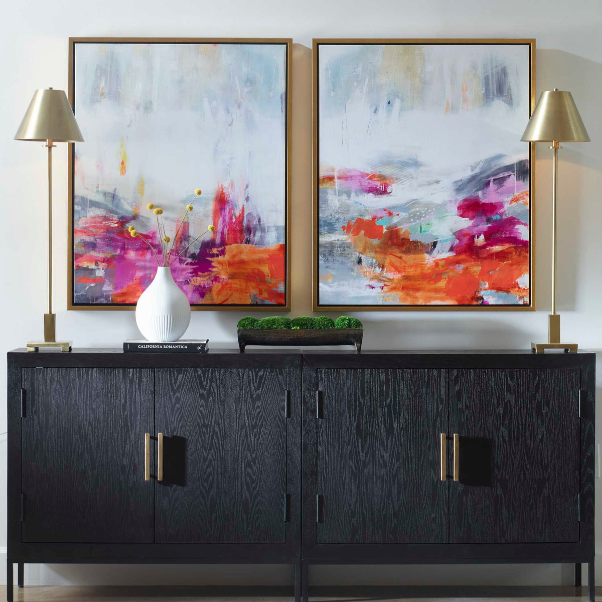 Color Theory Framed Abstract Art (Set of 2) - White / Pink by Uttermost - View 2