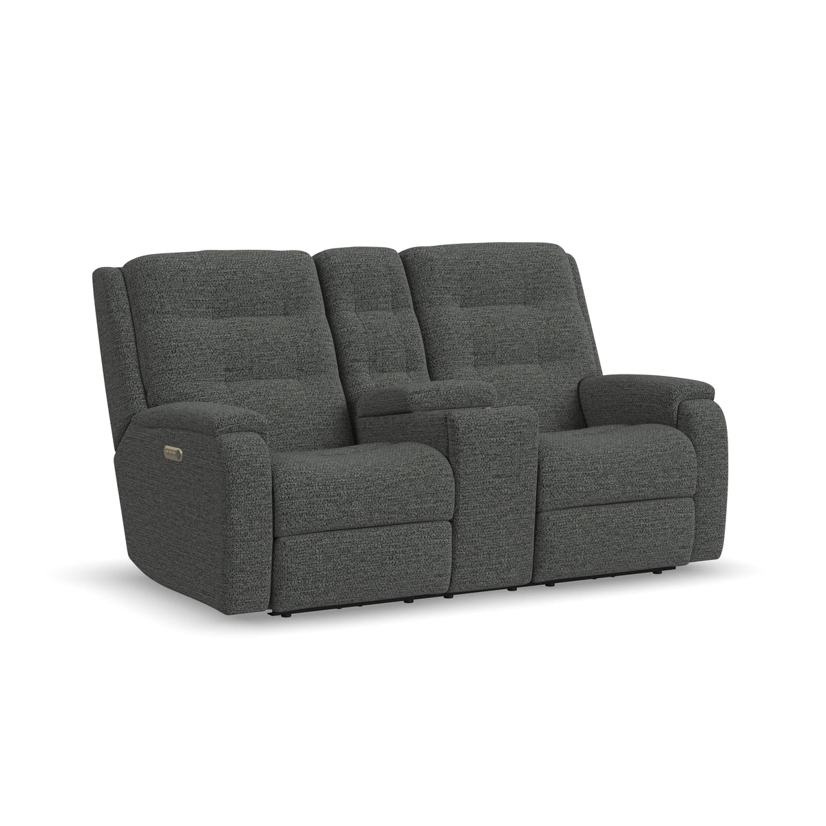 Arlo Transitional Fabric Power Reclining Loveseat With Console & Power Headrests & Lumbar | Flexsteel