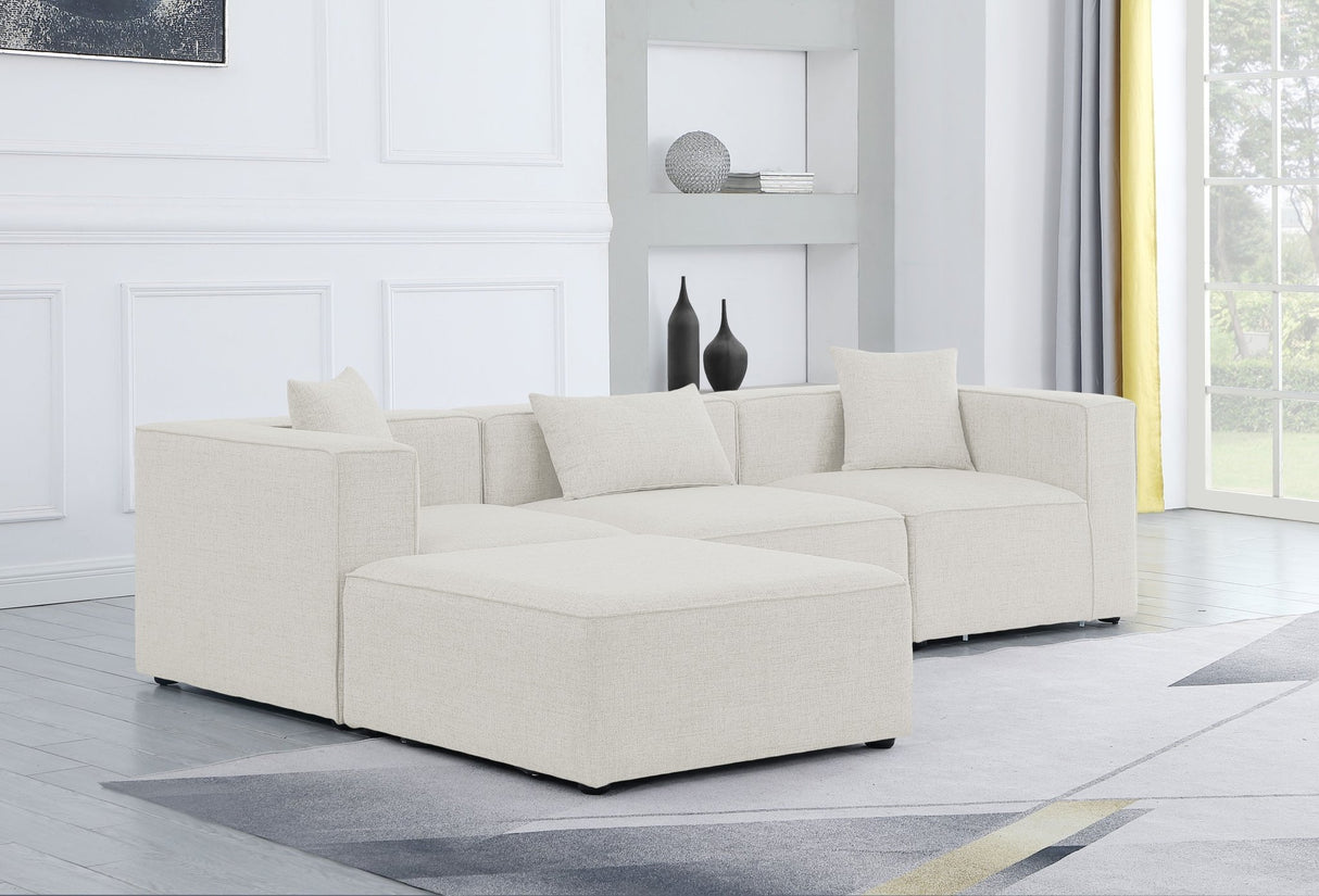 Cube - Modular Sectional 4 Piece - Cream - Fabric | Home Elegance USA