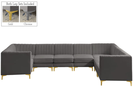 Alina - Modular Sectional 8 Piece - Grey - Fabric | Home Elegance USA