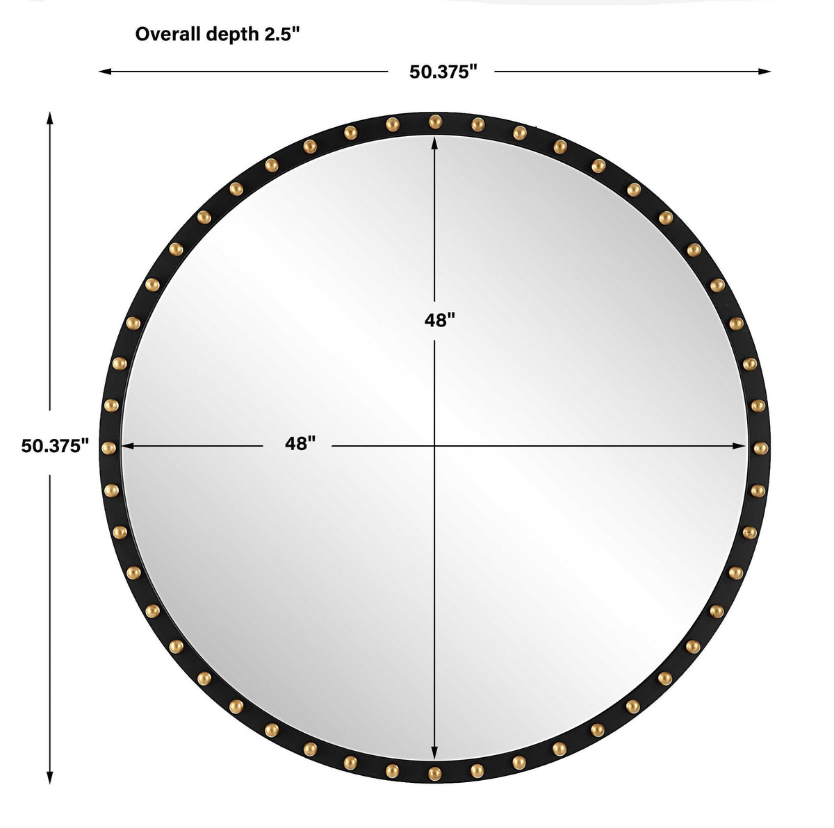 Sele Oversized Round Mirror - Black by Uttermost - View 7