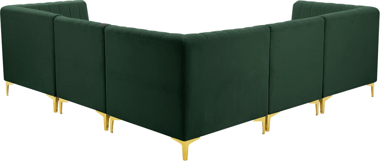 Alina - Modular Sectional 5 Piece - Green | Home Elegance USA
