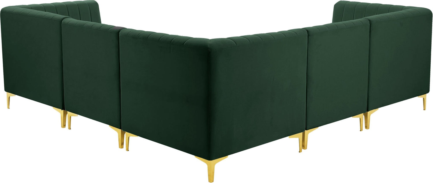 Alina - Modular Sectional 5 Piece - Green | Home Elegance USA