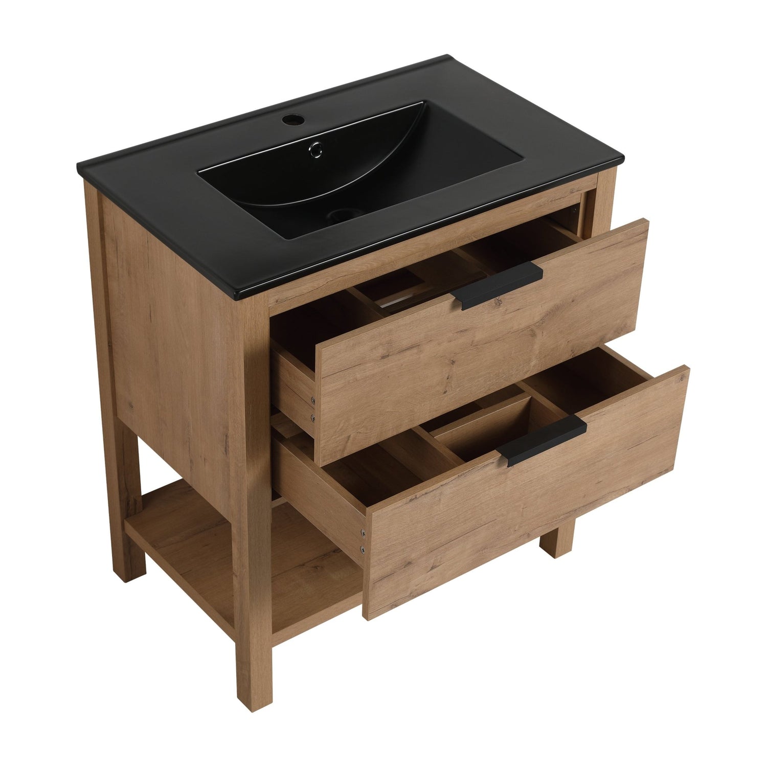 30 Inch Bathroom Vanity Plywood With 2 Drawers(BVB01030IMO - BL9075BK) | Home Elegance USA