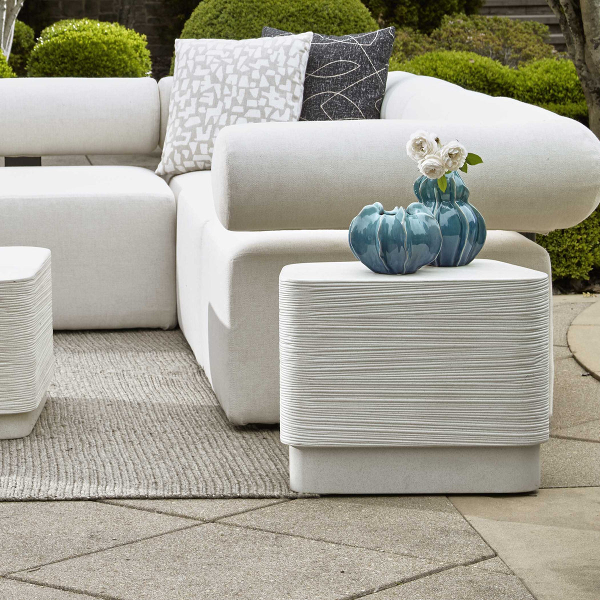 Saltwater Concrete Side Table - White by Uttermost - View 3