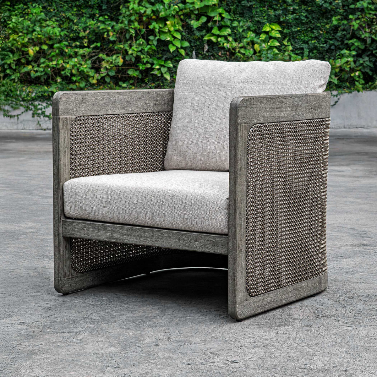 Dartmoor Outdoor Barrel Chair Weathered Gray - Light Gray by Uttermost - View 2