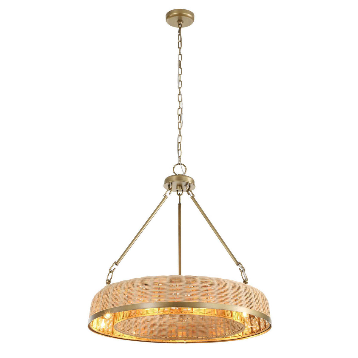 Ladakh 9 Light Round Wicker Pendant - Gold by Uttermost - View 10