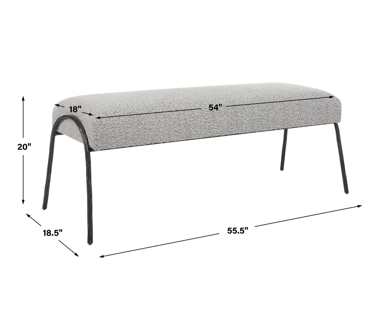 Jacobsen Modern Bench - Light Gray by Uttermost - View 8